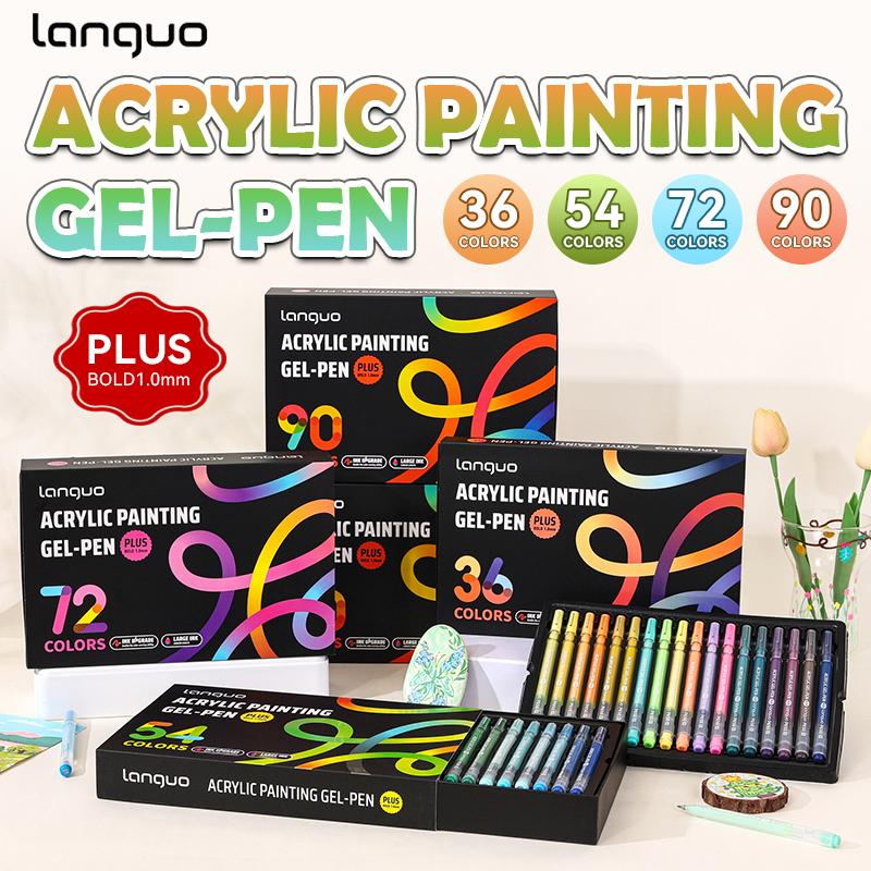 LANGUO 144/36 Colors Acrylic Painting Gel Pen Set 1.0mm Multi-Color Student Writing Drawing Marker Pens School Stationery P650