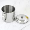 Stainless Steel Water Cup with Lid Handle Hot Cold Beverage Mug for Camping Picnic BBQ Corrosion Resistant Easy Clean Single Wall Air Beer Cup