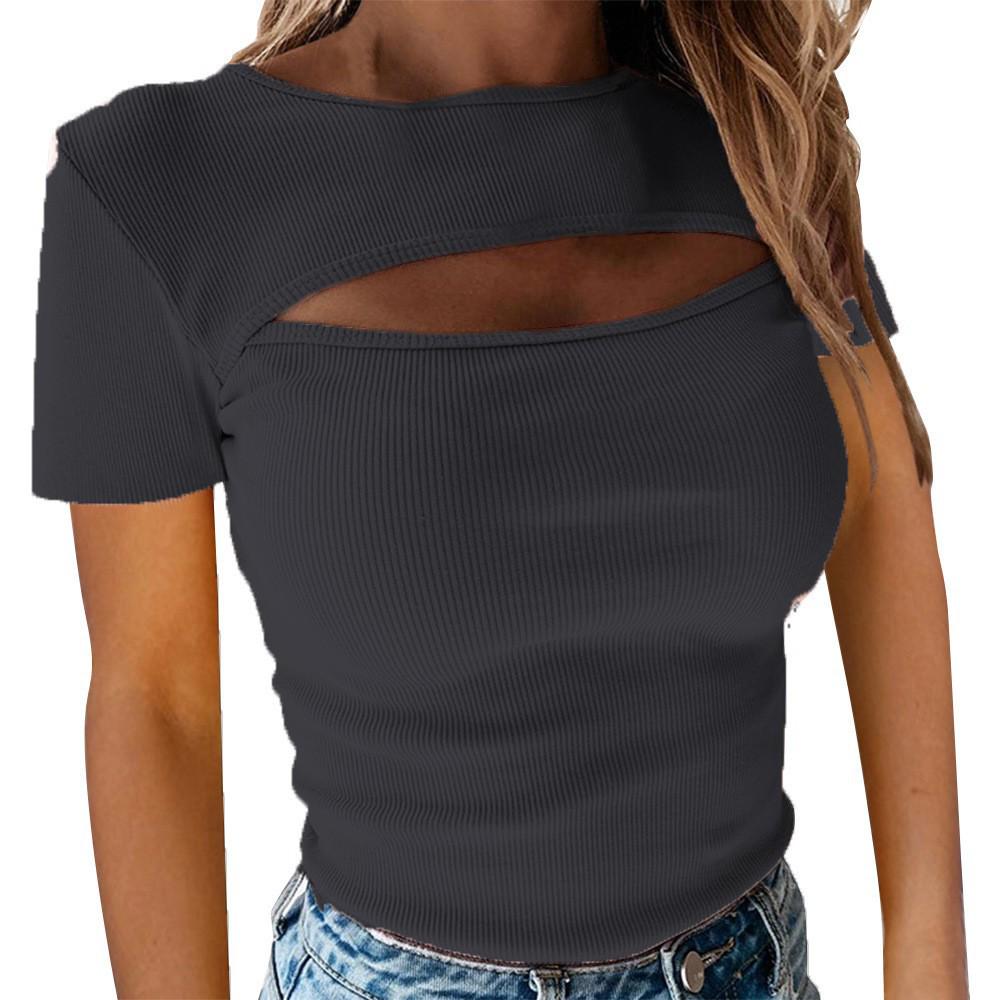 Women's Spring 2026 Hollow Short Sleeve Slim Fit Top