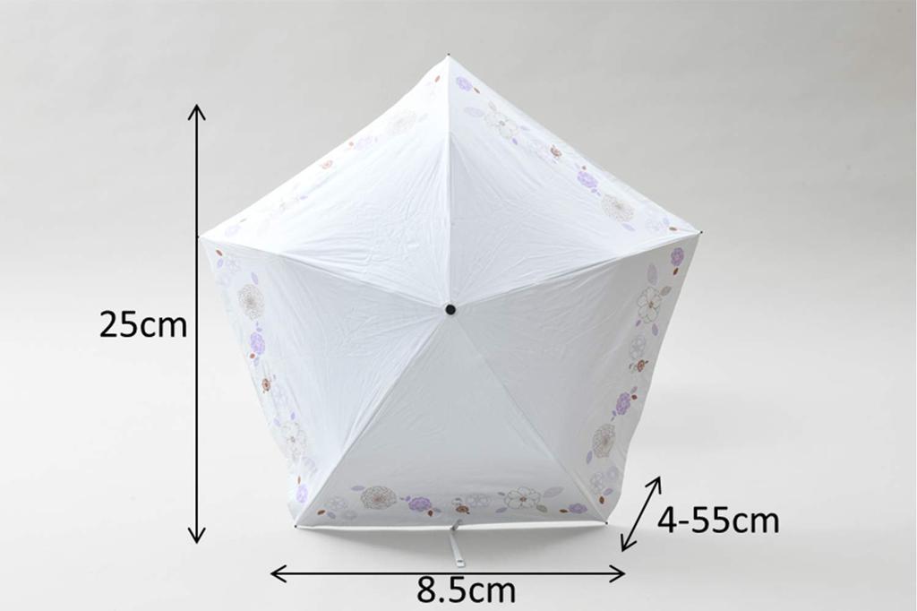 Sanrio Flower Folding Hello 90cm Diameter X 55cm Length 5cm Diameter X 24cm Length Suitable for Rain or Shine Umbrella, 5-Rib, Kitty, FU-555, Size