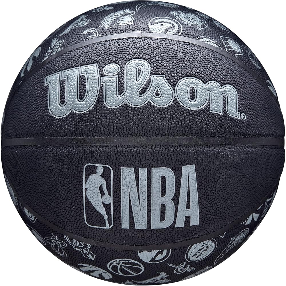 Wilson NBA All Team WTB1300XBNBA03 Баскетбольный мяч для зала и улицы Размер 3 Черный