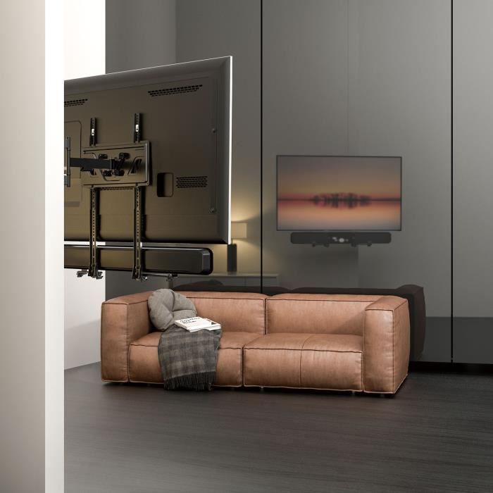 Support pour barre de son - universel - montage sous tv - charge max 15kg - ajustable +/- 90° - noir