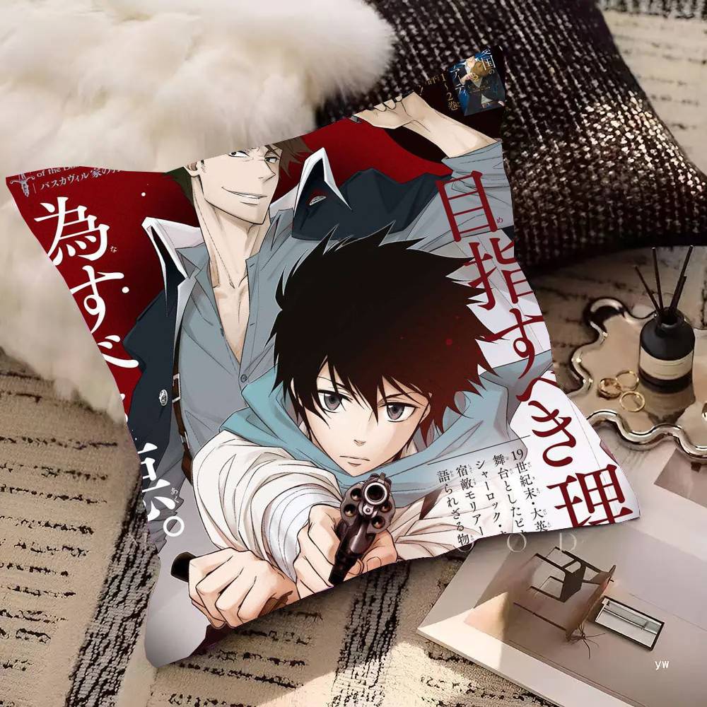 Anime M-Moriarty The Patriot Pillow Case Fashion Square Pillowcase Bedroom Sofa Room Ins Decoration Leisure