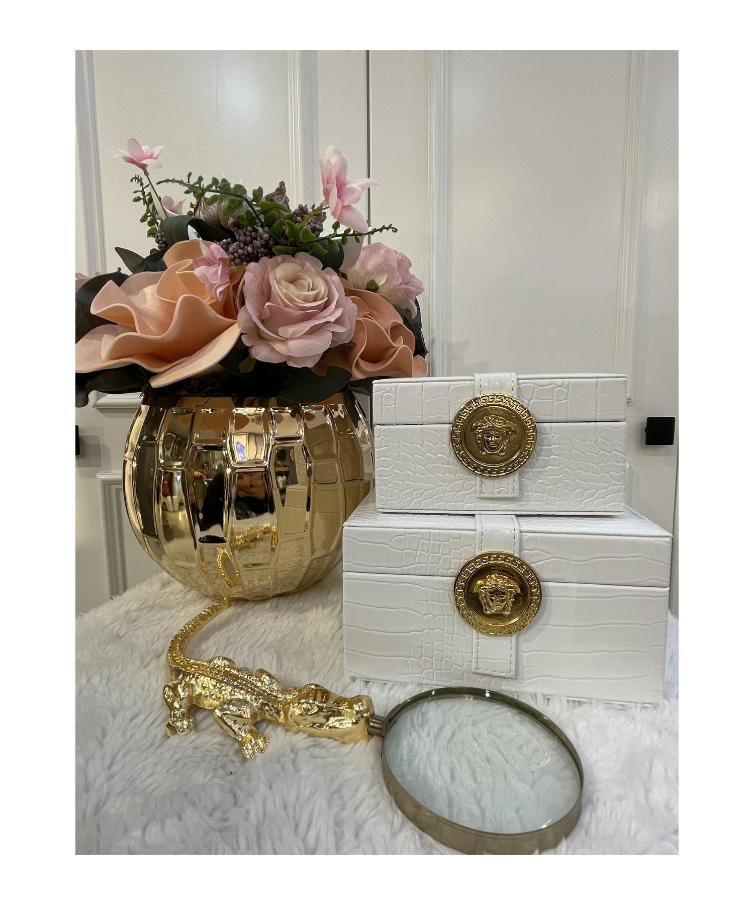 

Двойная кожаная коробка 3 Белая