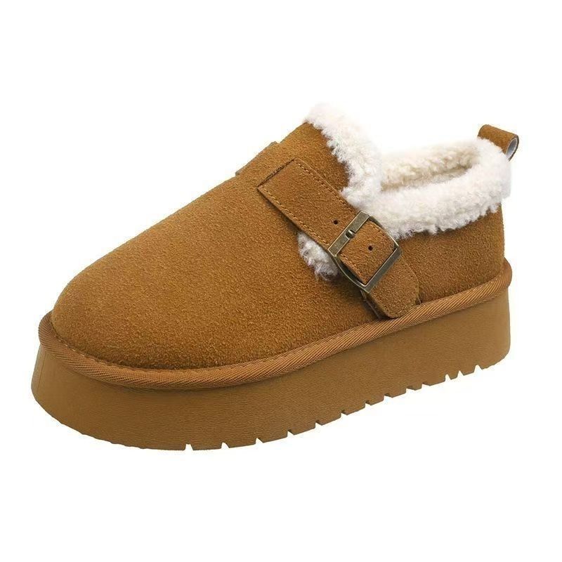 Autumn and winter new velvet Birkenstocks platform casual snow boots comfortable cotton shoes