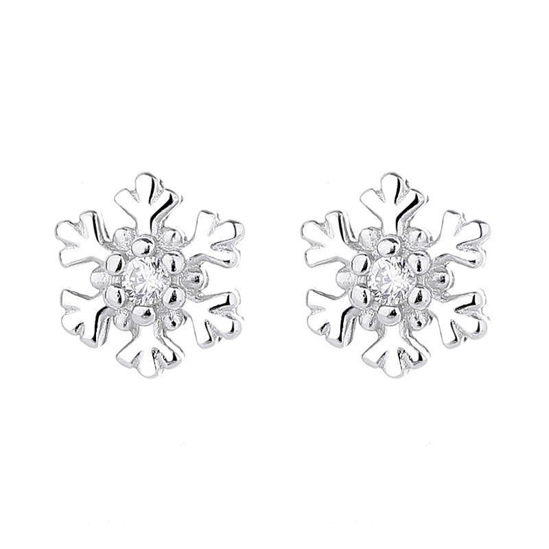 Threaded Stud Earrings Women 2025 Snowflake Earrings Light Luxury High Sense Fashion Rear Hanging Earrings