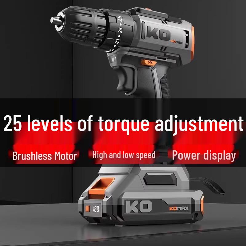 Cordless Brushless Impact Drill: Multifunctional Electric Screwdriver & Pistol Hand Drill for Household Use.