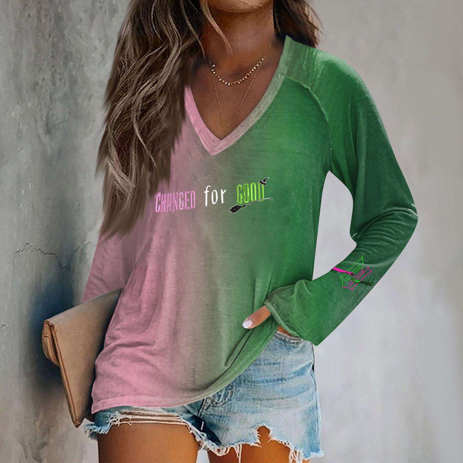 

Женский повседневный топ с длинными рукавами реглан и принтом ведьмы XXL винный