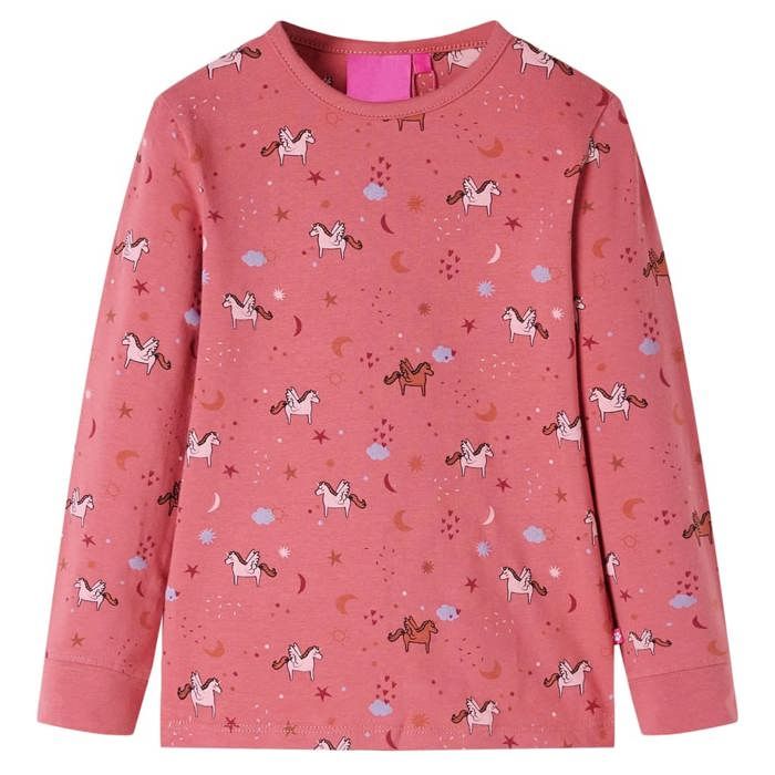 Children's Long-sleeved Pajamas Antique Pink 5 Sizes Available