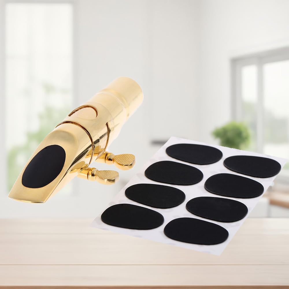 YANYULI Mouthpiece Patch Clarinet Saxophone Cushion 32 Pieces Oval Cushion Durable Practical Protective Cushion Rubber Material