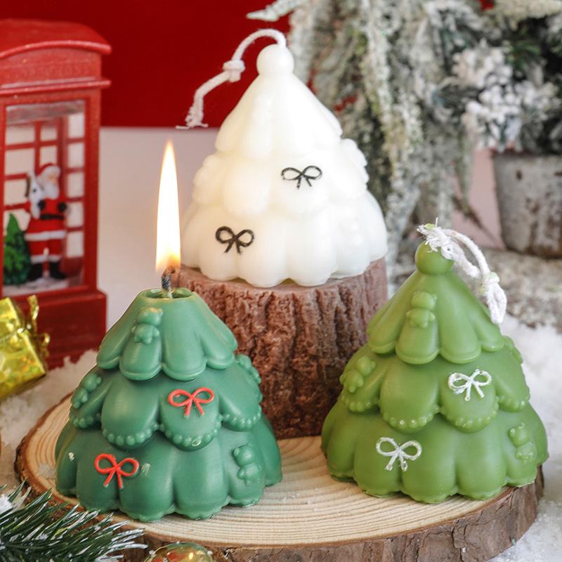 Christmas Tree Scented Candle Xmas Home Decorating Batch of Gift Candles for Guests Placeholder Candles Holiday
