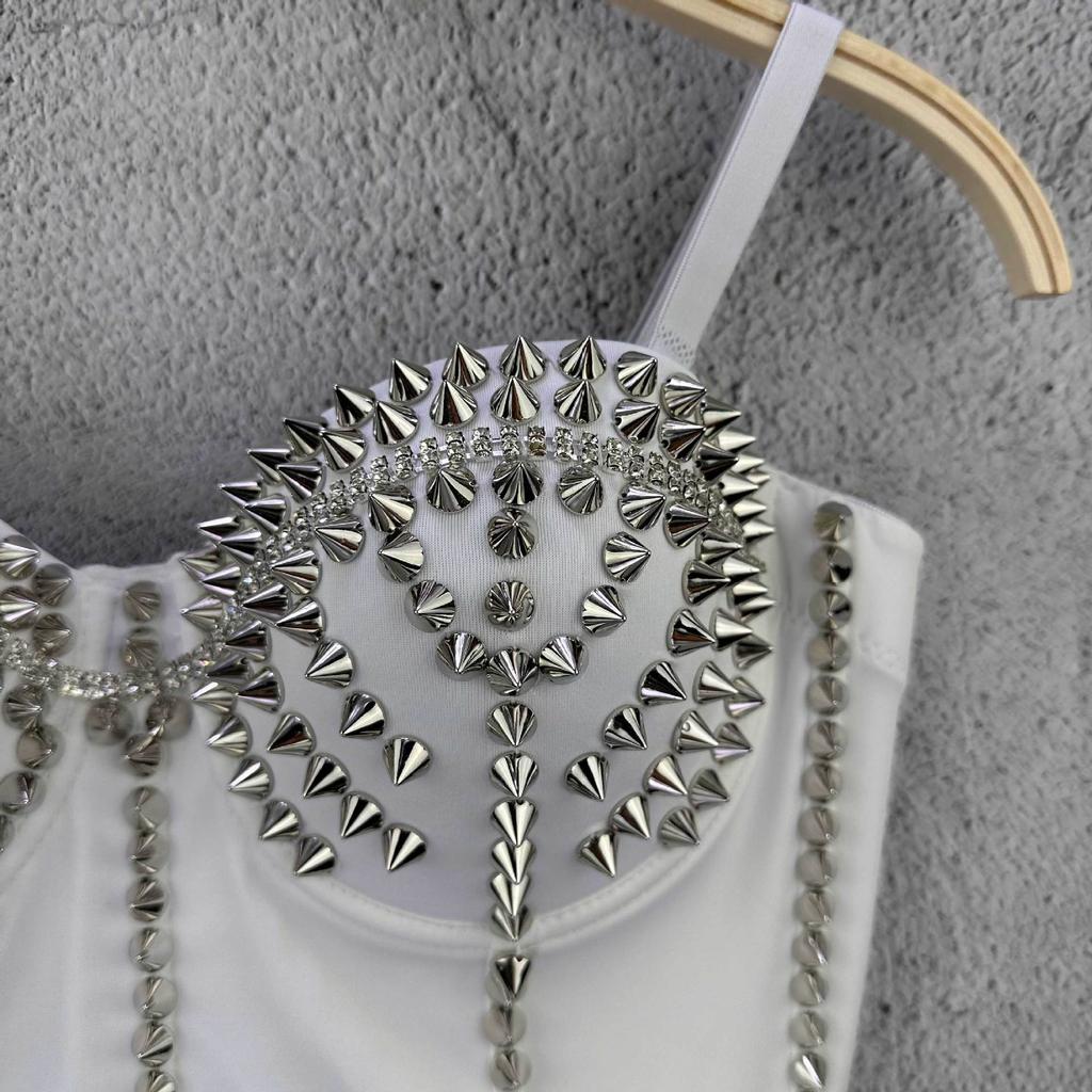 Heavy-duty Pearl Gold Zhinini Handmade Performance Wear Outerwear Design-oriented Niche Cone-shaped Small Tank Top Inner Layer Top Camis & Tank Tops