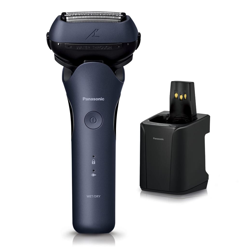 Panasonic Men's Shaver Lamdash 3-Blade Blue with Automatic Cleaning Unit, Can be Used in the Bath, ES-LT8B-A