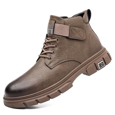 Fashion Retro Autumn Winter Cow Leather Ankle Boots for Men Fashion Non-slip Casual Designer Platform Shoes Man Warm Outdoor Man Boots