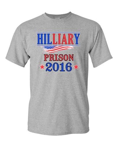 Hilliary Prison 2016 Hillary Liar Flag President Political DT Adult T-Shirt Tee Unisex T-Shirt XXXXL