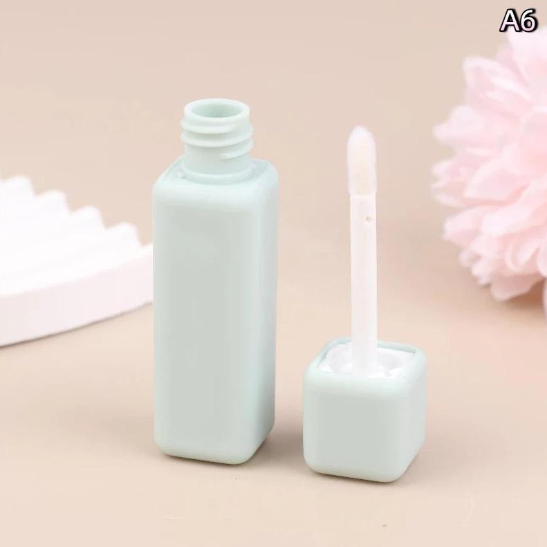 1Pcs 5Ml Lip Gloss Tube Brush Rod Scrub Square Liquid Lipstick Tubes Bottle Refillable Lip Balm Container Cosmetic Packaging Diy