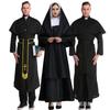 Halloween männliches Priester-Kostüm weibliches Nonnen-Cosplay-Kostüm Paar-Cosplay Priester-Kostüm Nonnen-Bühnenkostüm