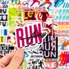 50 Running English Stickers Sports Series Running Running Graffiti Water Cup Fitness Stickers