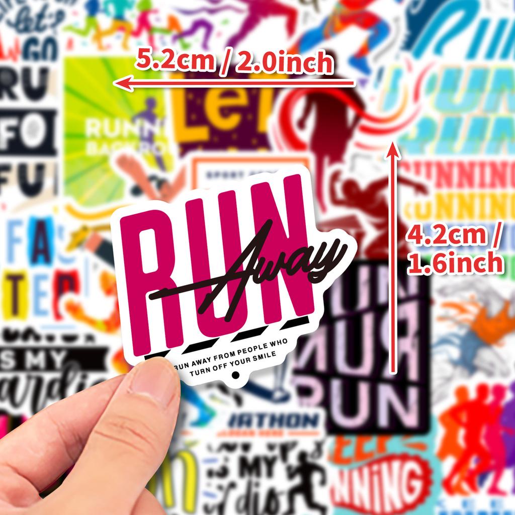 50 Running English Stickers Sports Series Running Running Graffiti Water Cup Fitness Stickers
