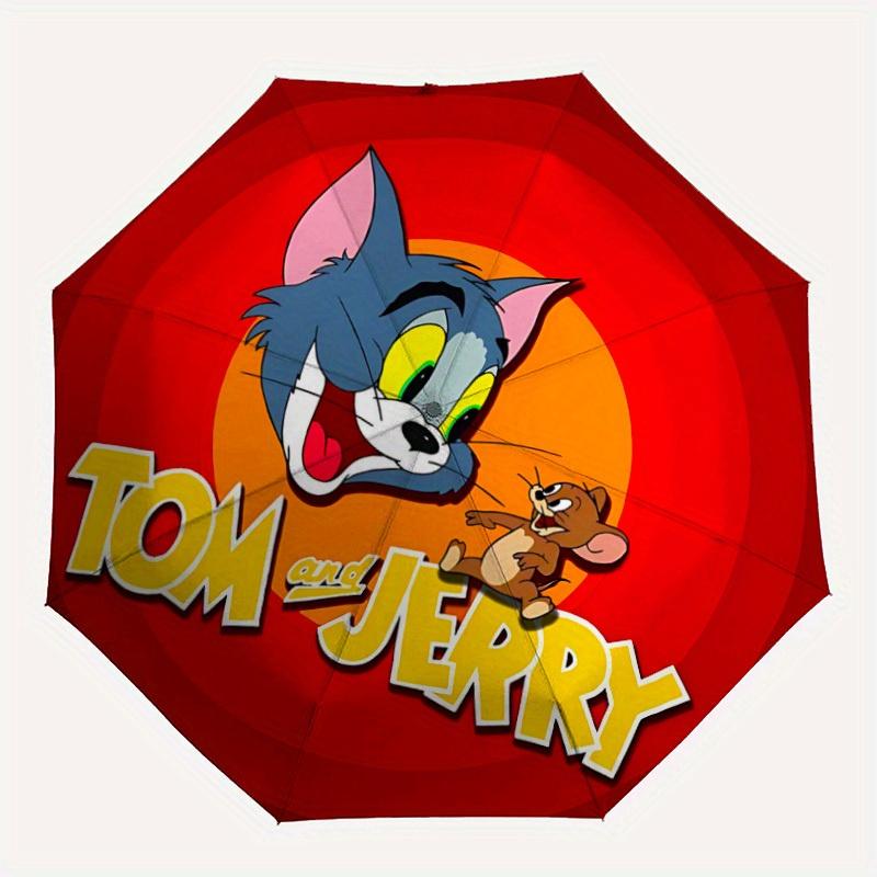 

1pc Tom Jerry Automatic Open/close Umbrella, Heavy-Duty Iron Frame, Folding Portable Design, Travel, Everyday Use160