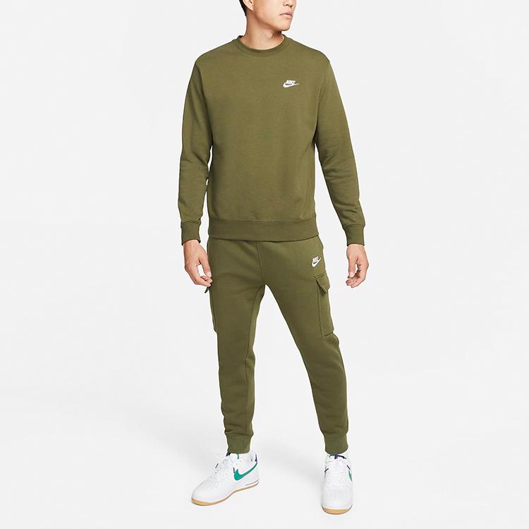 Nike Sweatshirts Men's Green Crew Neck Moderate Regular (Unisex) Sweatshirts BV2667 326