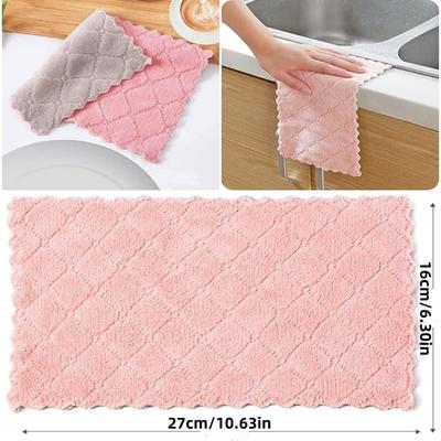 10pcs/20pcs Microfiber Scouring Pad Kitchen Dishwashing Cloth Non-Stick Oil Absorbent Cleaning Cloth for Home Use