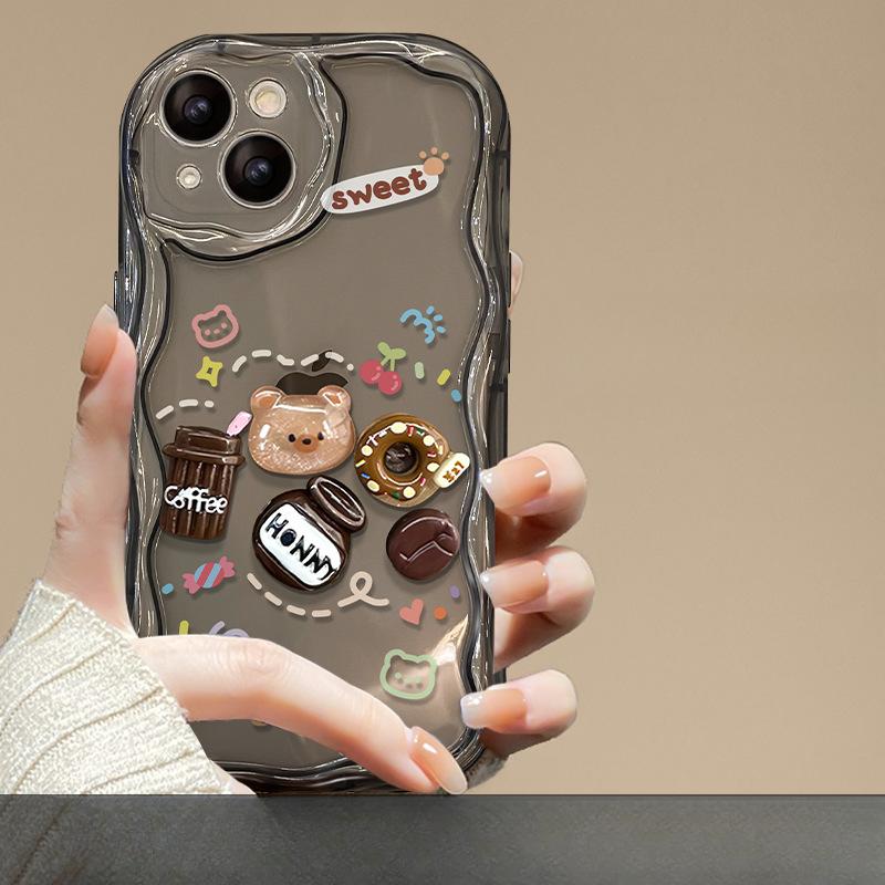 Coffee Bear Doll Applicable To Apple 14promax Mobile Case IPhone13 Cute XS/XR Silicone Soft Shell