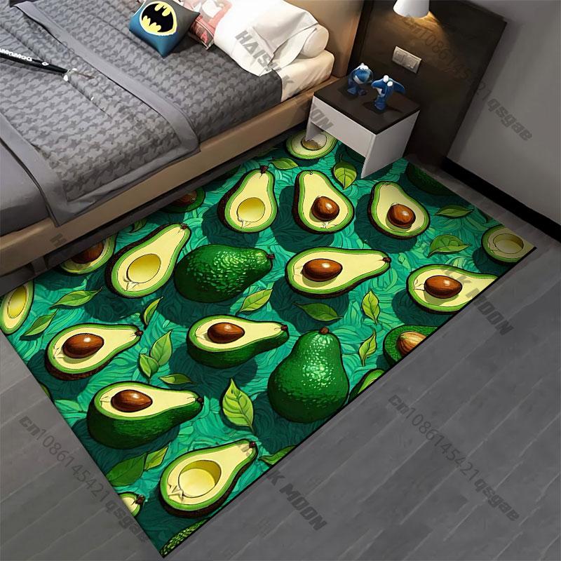 Avocado halves leaves green carpet Yoga living room room decor children's crawling mat doormat area rug games mat