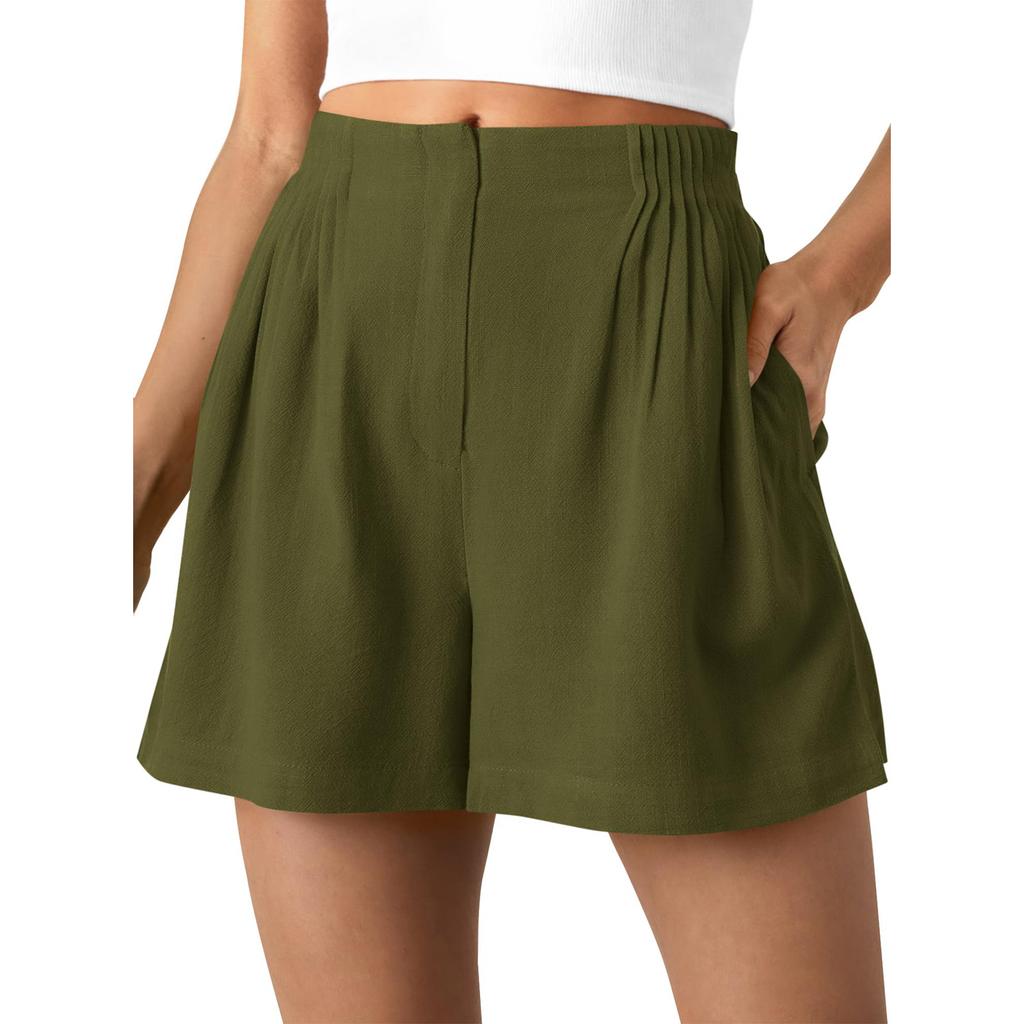 Summer Shorts For Women Casual High Waist Wide Leg Shorts