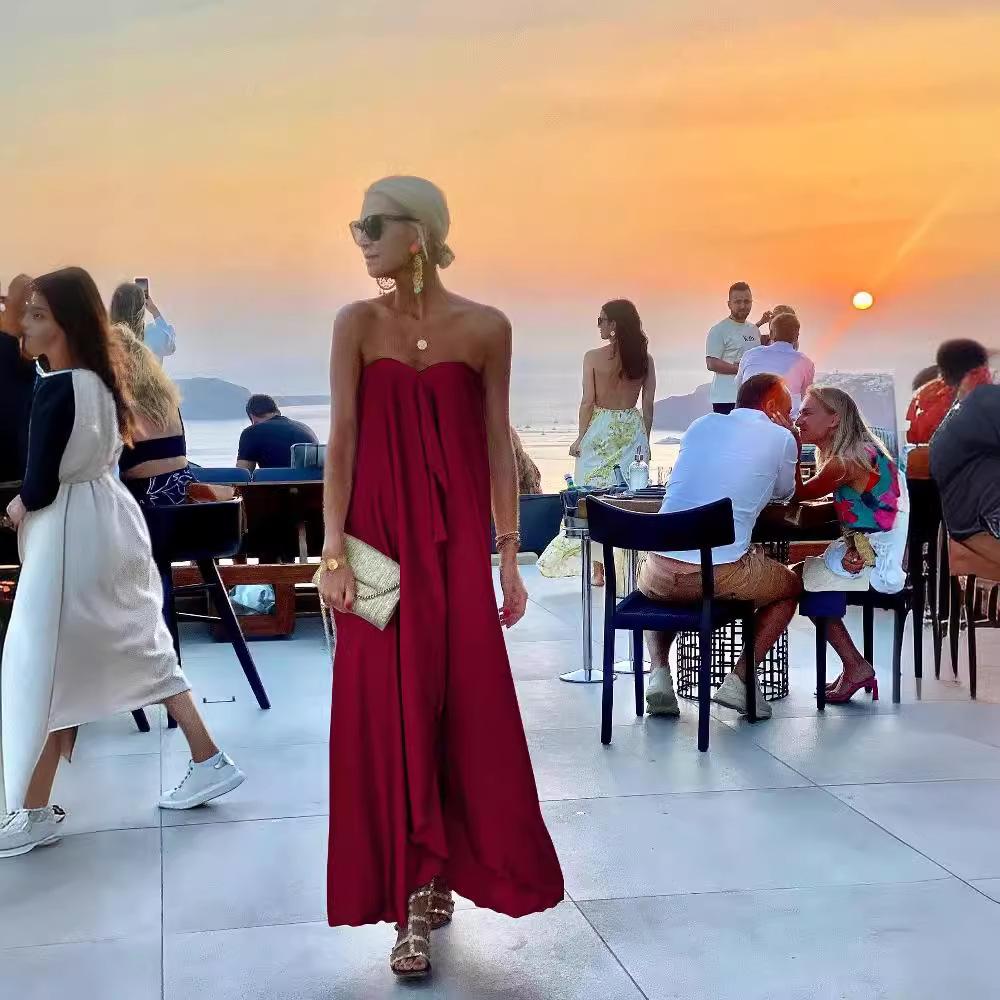 2025OL Temperament Damenbekleidung Collage Brustwickel Partykleid Kleid