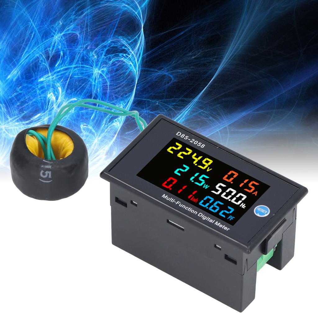Power Monitor Einphasig LCD Digital Display Spannung Strom Meter Tester AC 40 ‑ 300 V