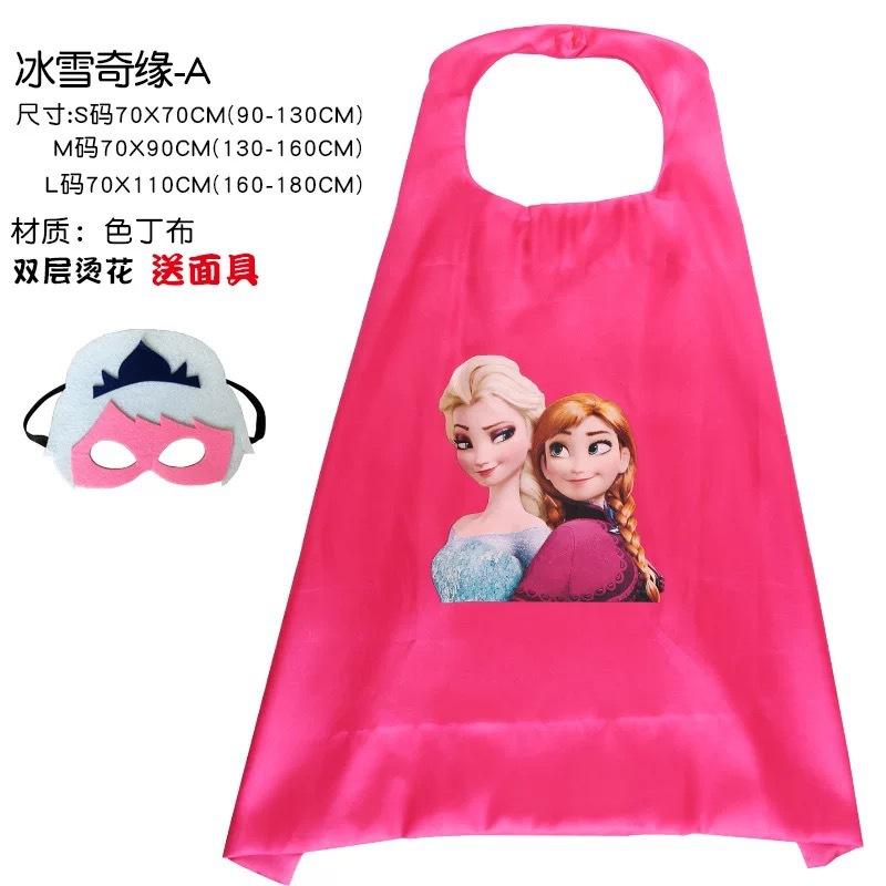 Halloween Children'S Cape, Superhero Frozen Style, Spider-Man, Iron Man, And Cap Mask