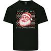 Santa Love To All Funny Christmas Xmas Unisexs Light Cotton TShirt