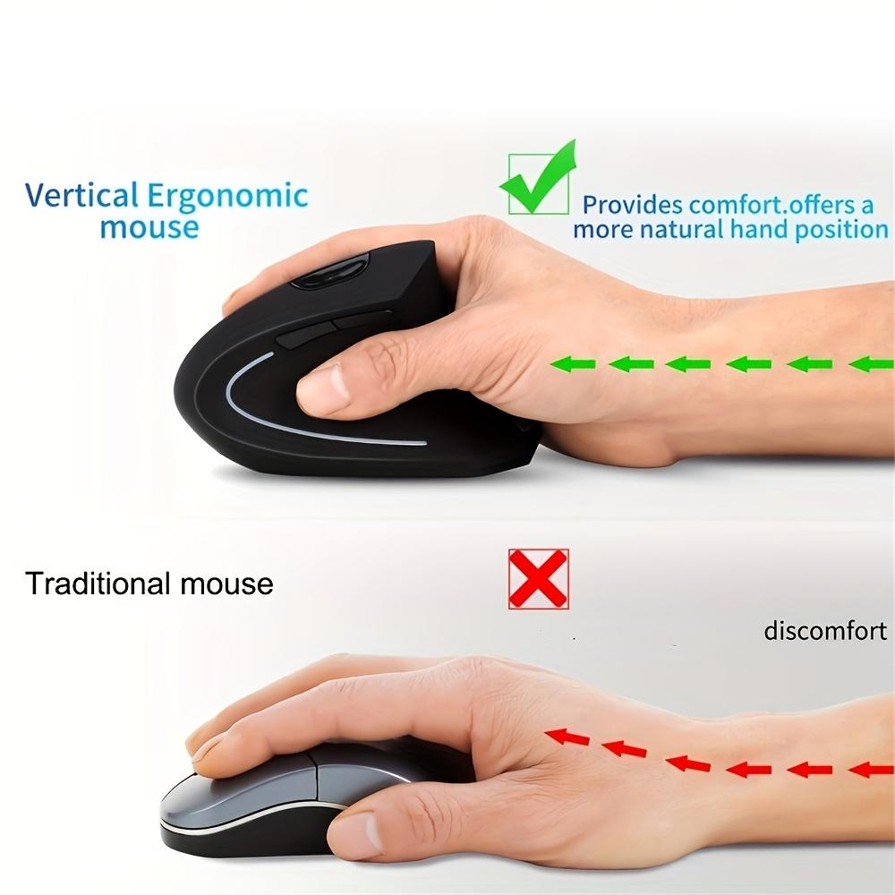 Fifth Generation Vertical Mouse | 2.4GHz Wireless Optical, 6 Buttons, Right Hand Design for Laptop and Desktop Use