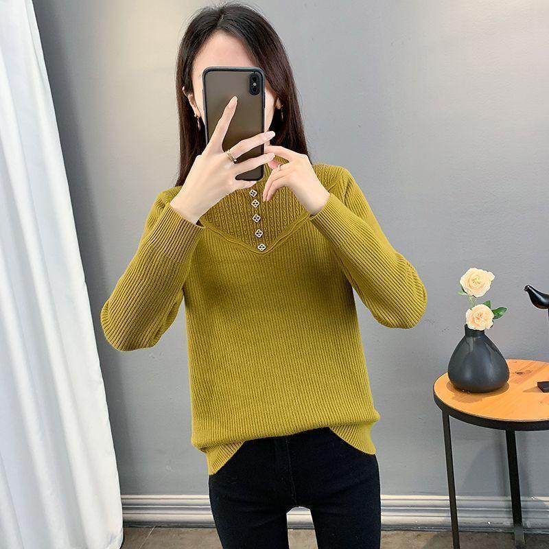 Damen Einteiliger Samtpullover mit Verdicktem Samtfutter und Halbhohem Kragen Pullover Slim und Warm Strickpullover Top für Herbst und Winter