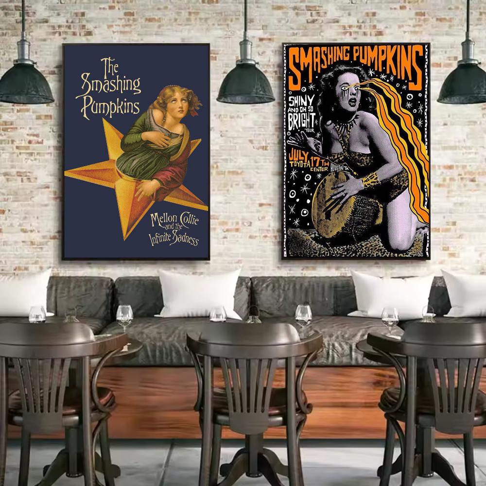 Plakat Zespołu The Smashing Pumpkins HD art samoprzylepny na ścianę wodoodporny do domu salonu sypialni baru estetyczna dekoracja