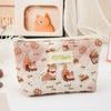 New Large-Capacity Cute Cartoon Makeup and Coin Storage Bag - High-End Quilted Portable Wash Bag for Women