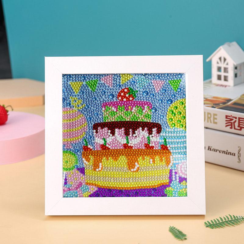 New Diy Diamond Painting Solid Wood Photo Frame Boxed Diamond Sticker Owl Cartoon Hand-Pasted Diamond Painting