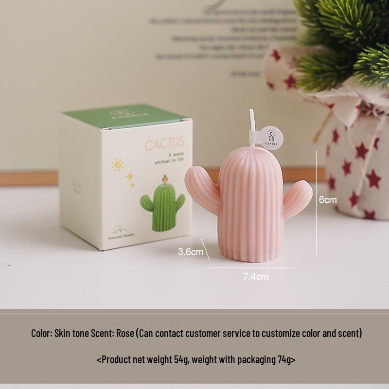 Cactus-Shaped Handmade Scented Candle: Creative Party Favor & Small Gift