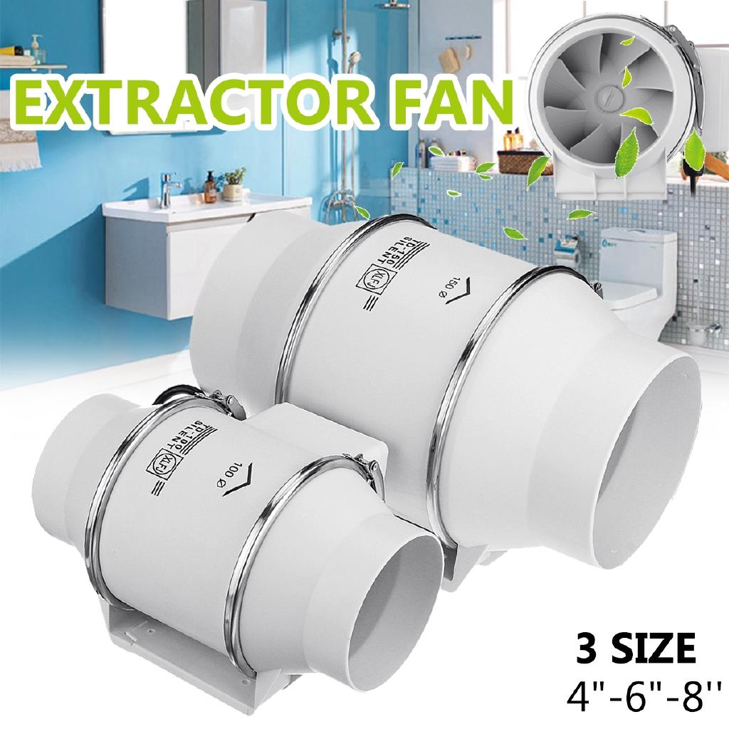 4"6"8" Ventilator Bathroom Removal Ventilate Air Kitchen Pressure Boost Fan Wall Window Toilet Mountable Exhaust Fan