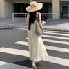 Loose Waist Off-Shoulder Camisole Dress - Women's Summer A-Line, High-End, Vacation Style, Super Fairy, Long Dress.