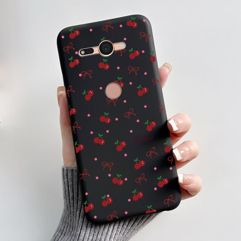 Per Sony Xperia XZ2 Compact H8324 H8314 Custodia Estetica Moda Gatto Carino Cartone Animato Antiurto Nero Silicone Morbido Sottile Cover Posteriore