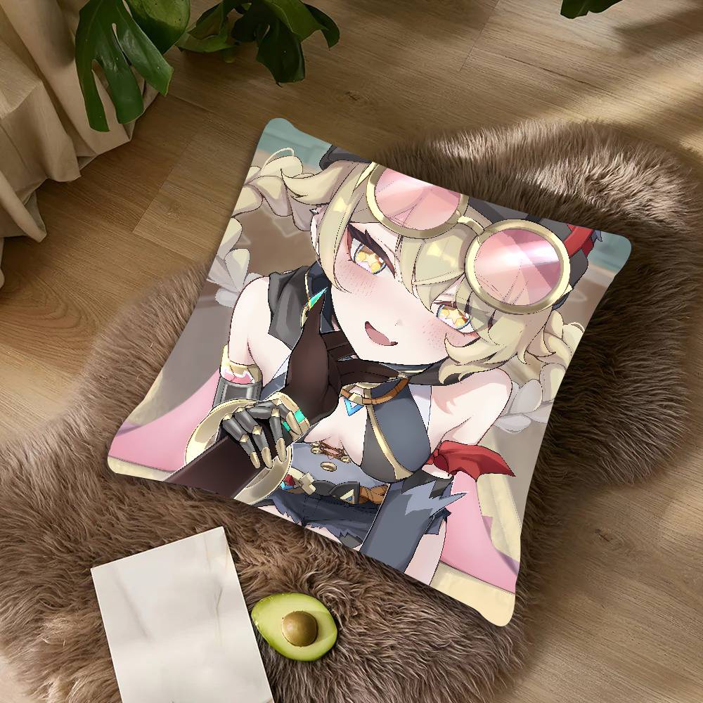 Cute Funny Girl Hot Jahoda Genshin Impact Cushion Cover Decor Throw Pillow Covers For Couch Camping Pillow Cover Decorations