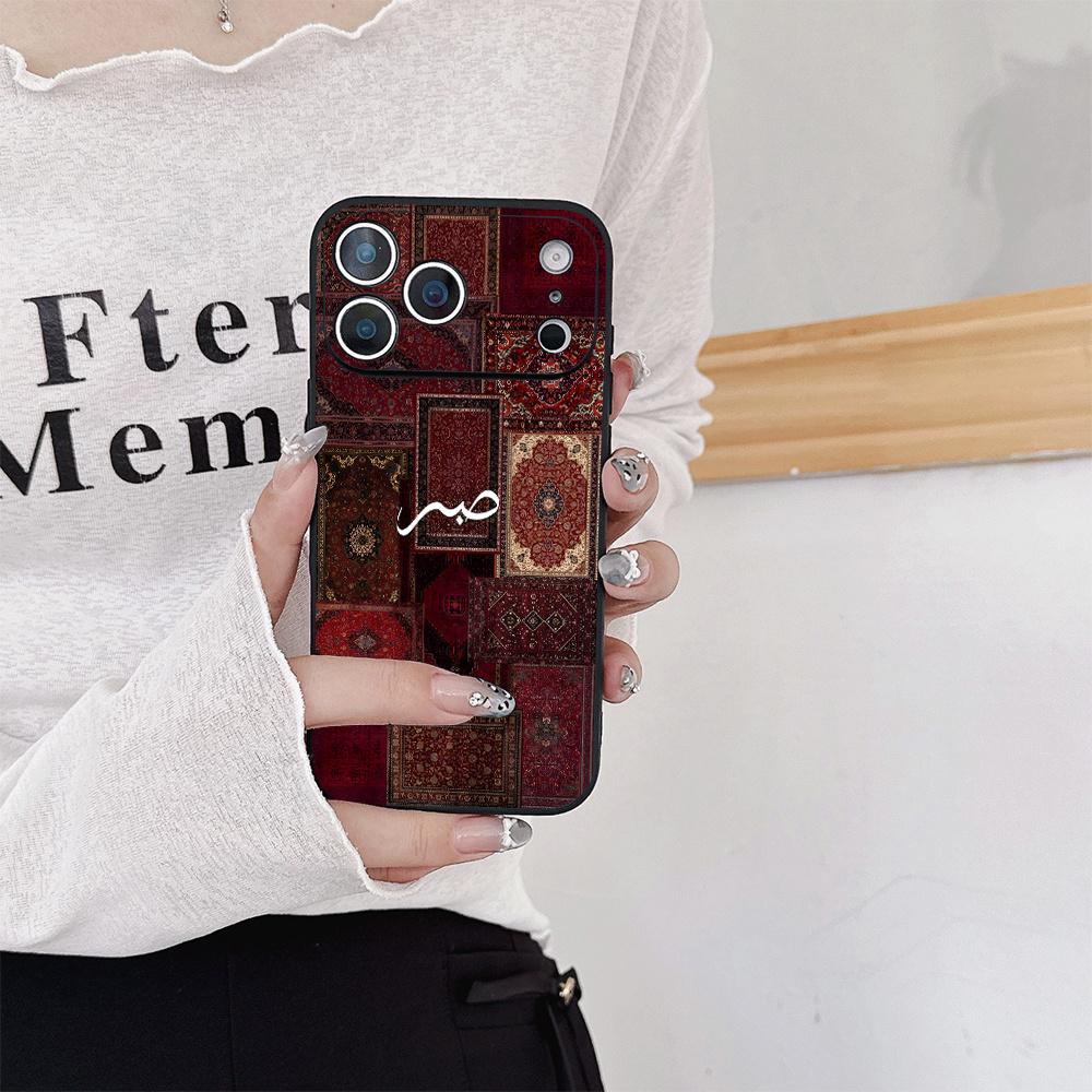 Vintage Persian Carpet Case For iPhone 17Air 16 15 14 13 12 11 Pro Max Plus Ethnic Luxury Red Floral Sabr Shockproof Matte Cover