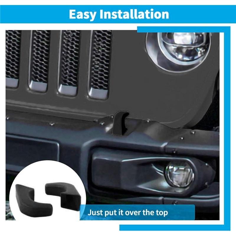 2Pcs Tow Hook Cover Protector Sleeve for Jeep Wrangler JK JL JT 07-23 Front Bumper Buffer Block