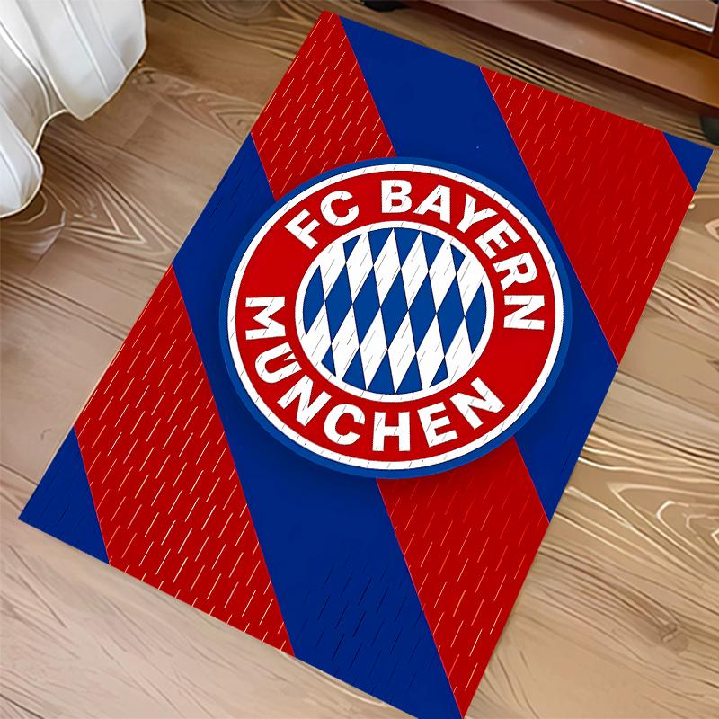1pc FC Bayern München logo Print Area Rug - Soft,Washable Non-Slip Indoor Mat for Office Chairs,Living Room,Home Office Decorative Rug