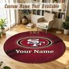 Round Rug Custom NameSan Francisco 49ers Pattern Non Slip Carpet Home Floor Decor