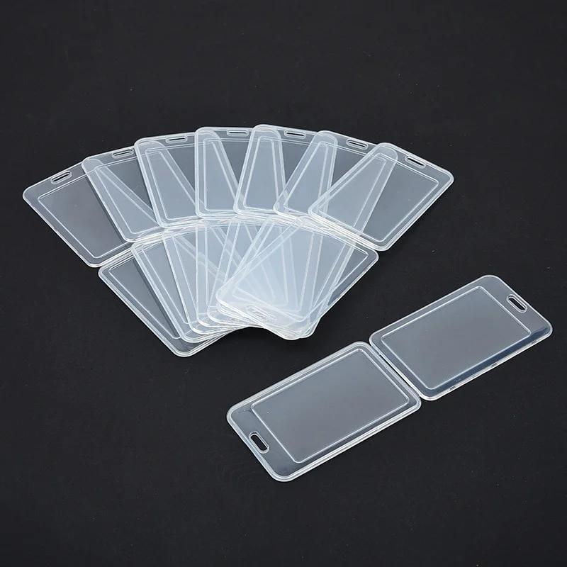 10pcs Transparent Card Cover Sleeves Unisex Work ID Clear Card Holder Protector Cover