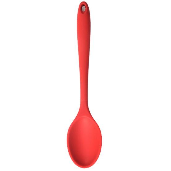 Silicone Spoon Long-handled Heat-resistant Solid Color Food Grade Cooking Spoon Tools Home