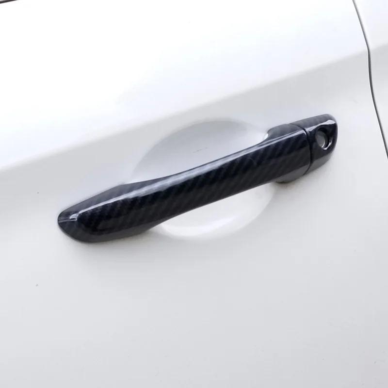 For Hyundai Elantra 2017 2018   LHD ABS Carbon Fiber Black Car Door Handle Cover Trims Sticker Car Styling Accessories